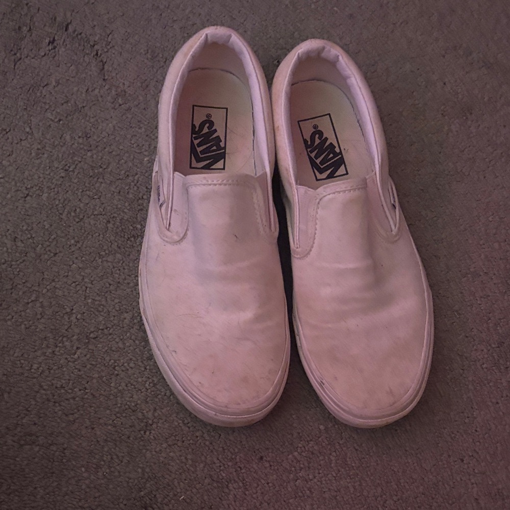 Vans Women's White Slip-On Sneakers